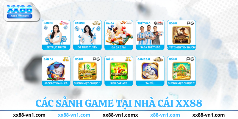 Các sảnh game tại nhà cái