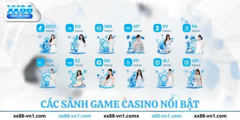 Các sảnh game casino nổi bật